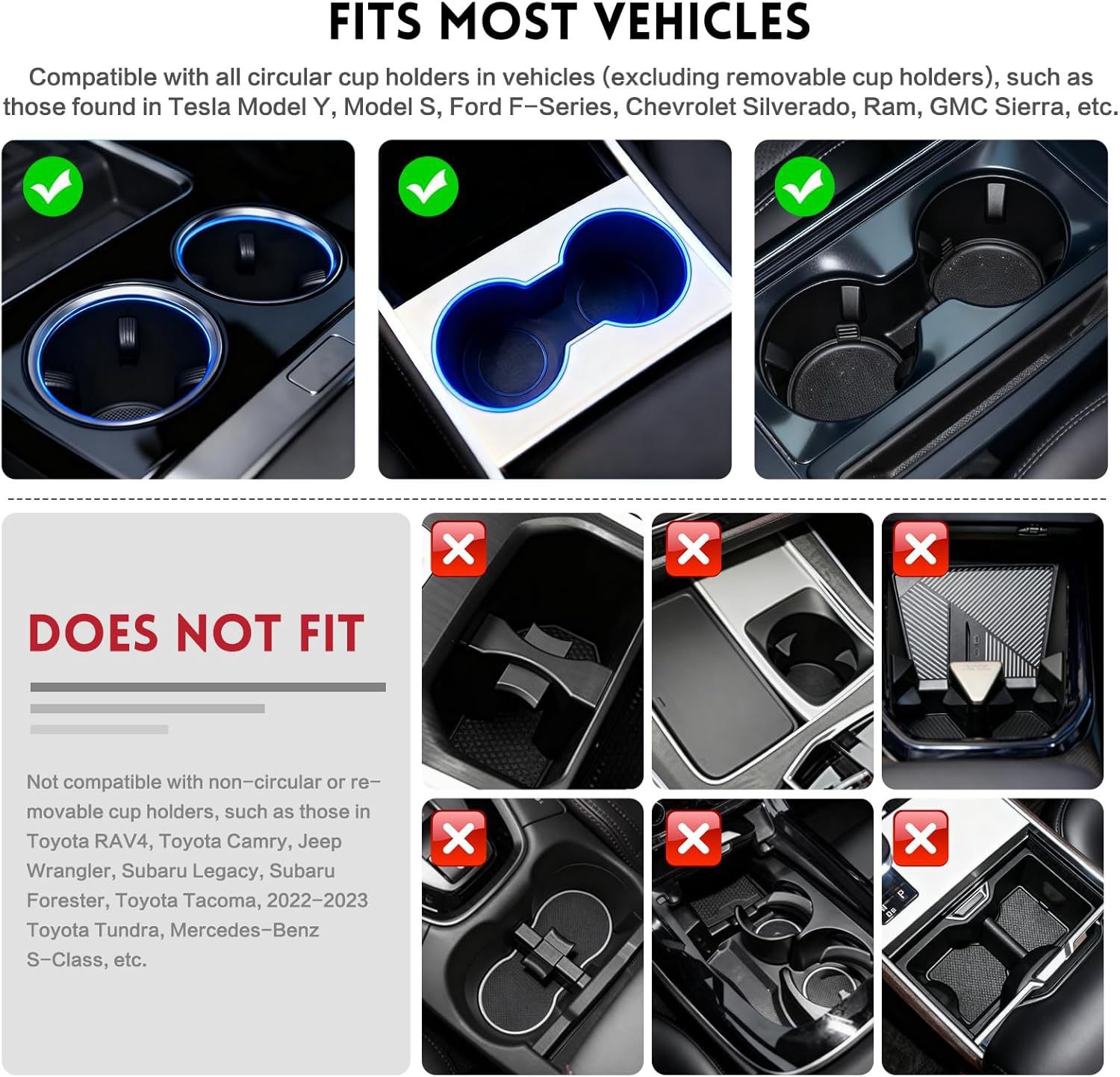 New wooden in-car floating tray with aluminum alloy base, ideal for Tesla and other universal cars, cup holder tray