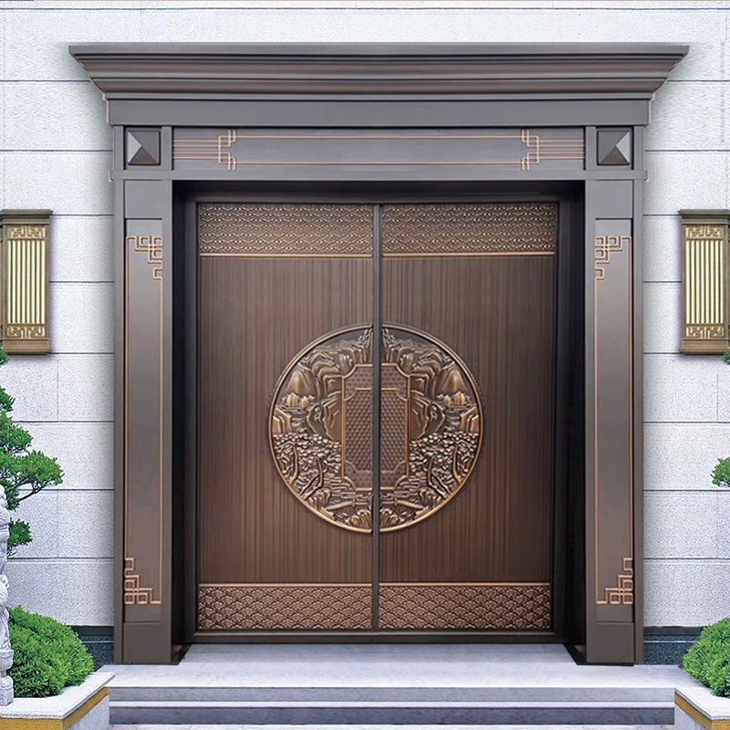 Rural Self-Built House, Country Villa, Double-Opening Zinc Alloy Doors, Stainless Steel Entrance Door, Cast Aluminum Door