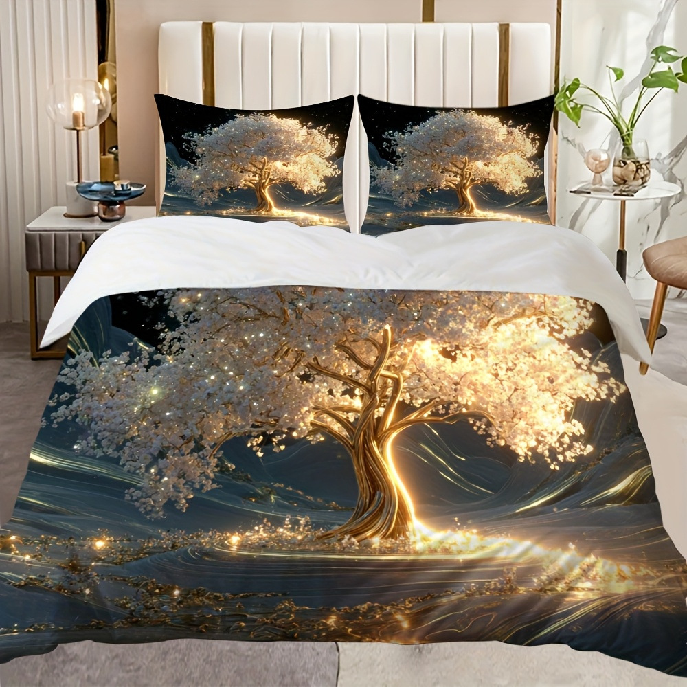 TEMU / JIT Fantasía Celtic Nudo Life Tree Moist Print Digital Kit de colcha de tela para el hogar