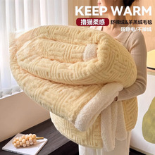 加厚羊羔绒毛毯沙发盖毯办公室午睡毯披肩午休毯珊瑚绒被子床上用