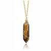 Organic pendant, agate white crystal, metal necklace, Amazon, wholesale