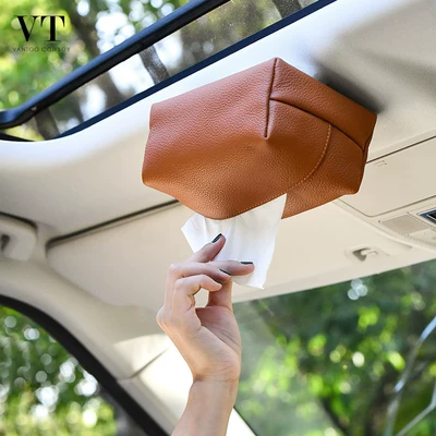 Cross-Border Tk Amazon Magnetic Car tissue box/set - lychee-pattern-emma-orange-tissue-box