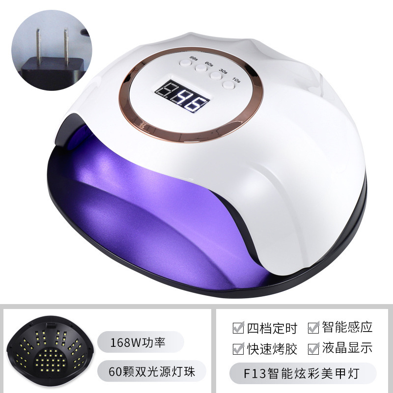 Lámpara de uñas de alta potencia, sensor inteligente, sincronización, fototerapia, máquina de uñas, lámpara de horneado de uñas LED, no máquina de uñas de mano negra