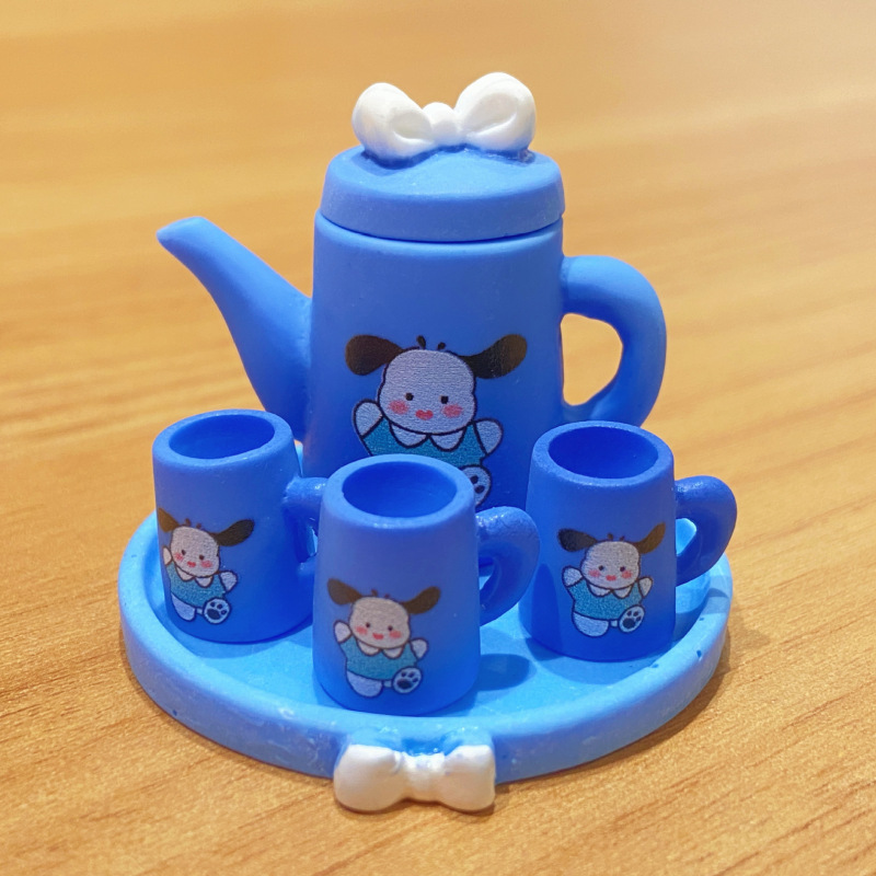 卡通家族创意茶壶小摆件 树脂仿真食玩儿童过家家微景观装饰摆件|undefined
