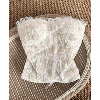 绝美立体花朵吊带背心女带胸垫蕾丝修身性感抹胸上衣外穿