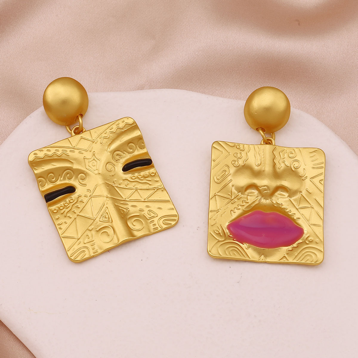 Drop Earrings Classification 1 Pair Vintage Style Lips Square Plating Zinc Alloy Drop Earrings