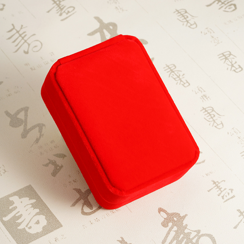 Caja de joyería de franela convexa redondeada, anillo, colgante, pulsera, caja de collar, caja de almacenamiento de joyería, caja de embalaje de regalo