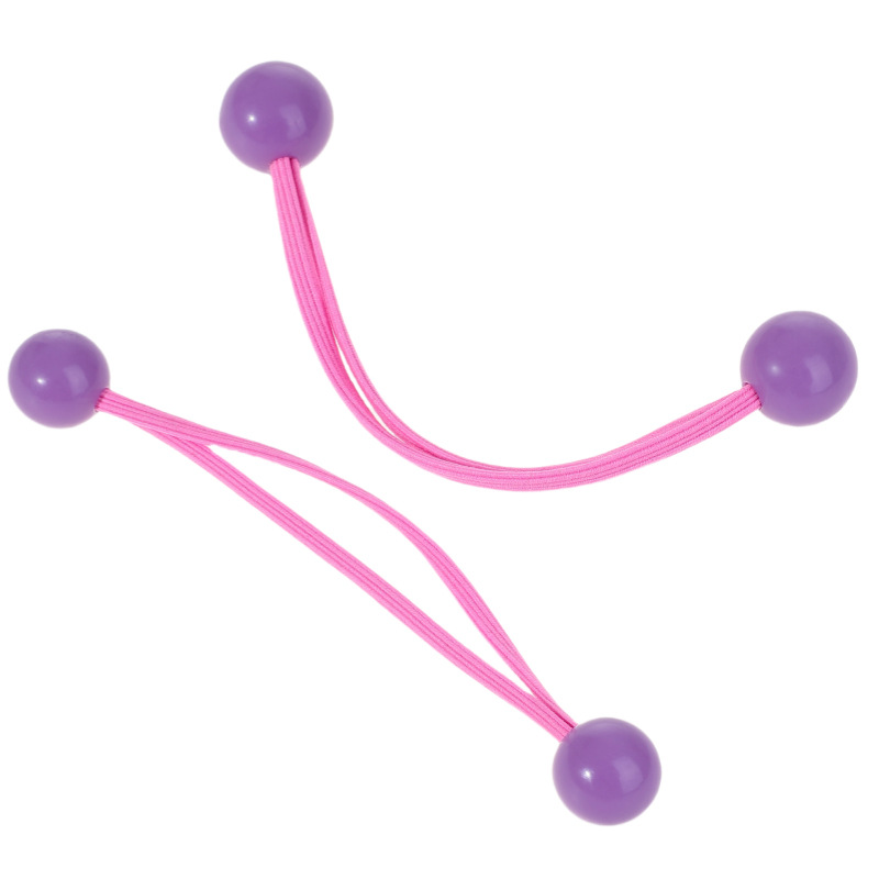 Niños color caramelo doble bola cabello de alta elasticidad correa de goma duradera para niñas anillo de cabello de cola de caballo de color cabello tocado