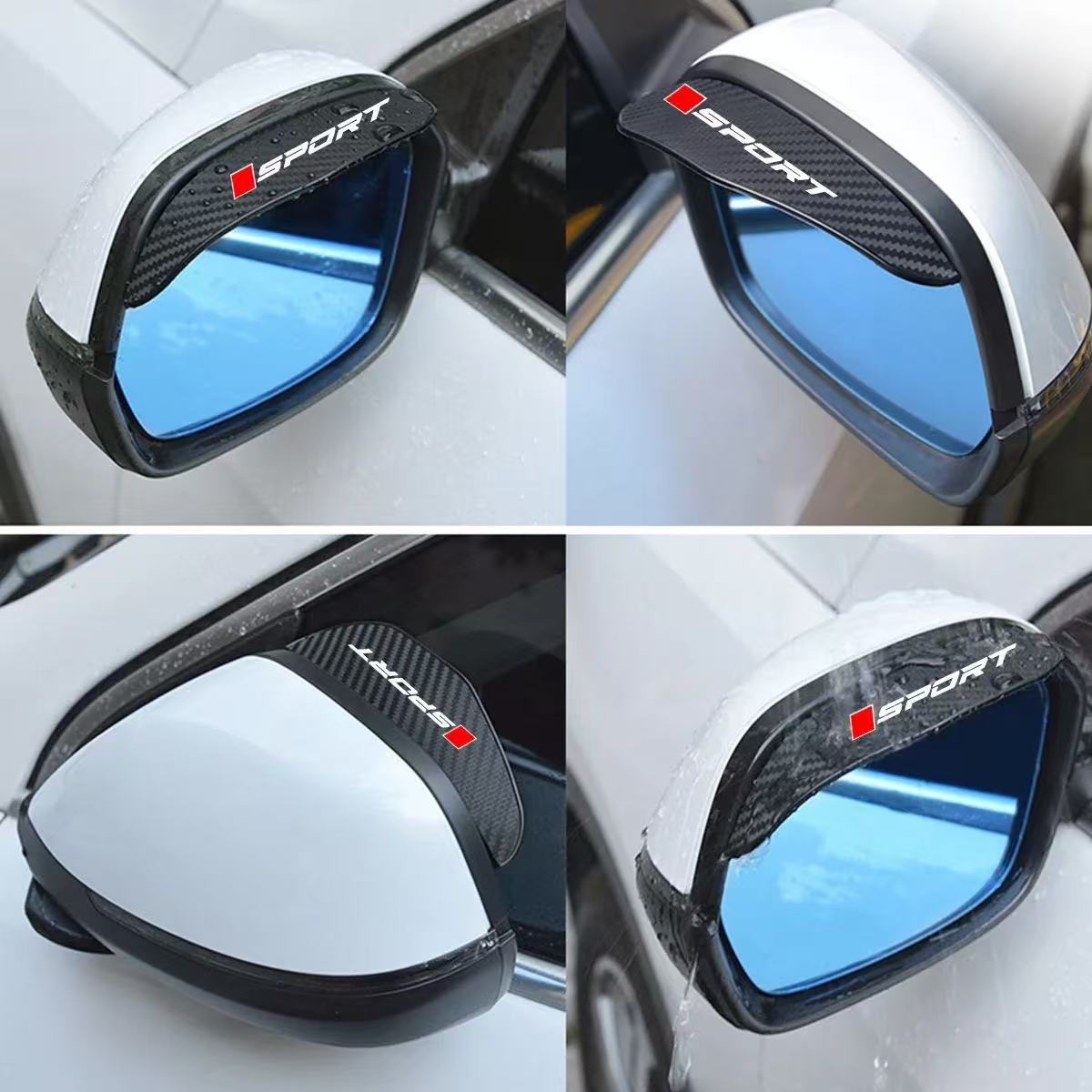 Customizable Cross-Border Car Rearview Mirror Rain Shield, Thickened Carbon Fiber Texture Rearview Mirror Rain Guard