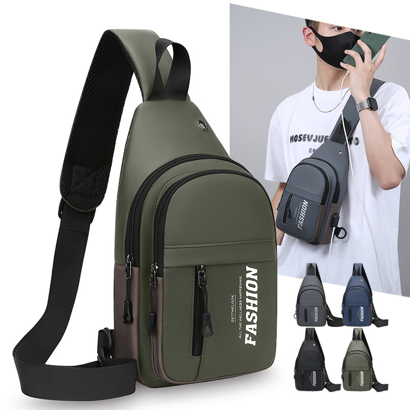 Bolso bandolera Trendy de moda salvaje para hombres Bolso de pecho multifuncional deportivo 2025 nuevo estilo mochila pequeña de un solo hombro para mujeres
