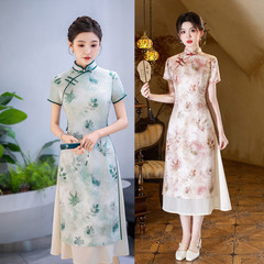 民族風奧黛旗袍裙2025春夏新款改良新中式遮肉顯瘦日常可穿奧黛裙