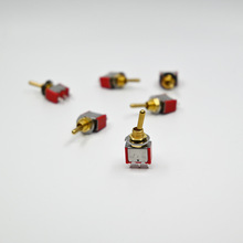 苏上SUCN复古金色钮子开关MTS102小拨杆2档3脚黄铜柄6mm孔