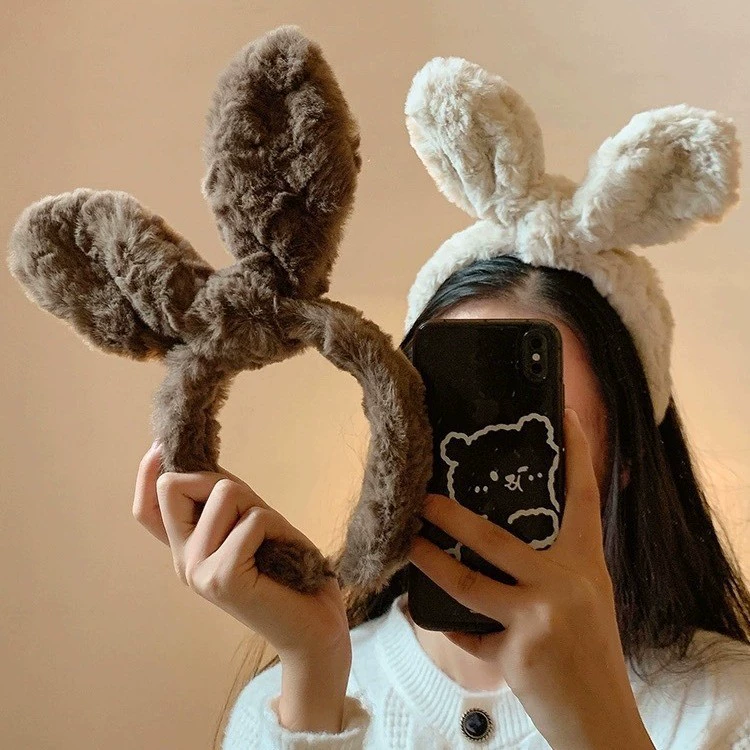 Милые кроличьи уши плюшевая повязка на голову женская Интернет-знаменитость кролик умывание лица повязка на голову медвежьи уши шпилька аксессуары для волос бант для женщин