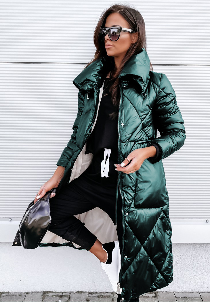 Women's Winter Coat Lapel Long Cotton Jacket For Commuter Style_voghion.com