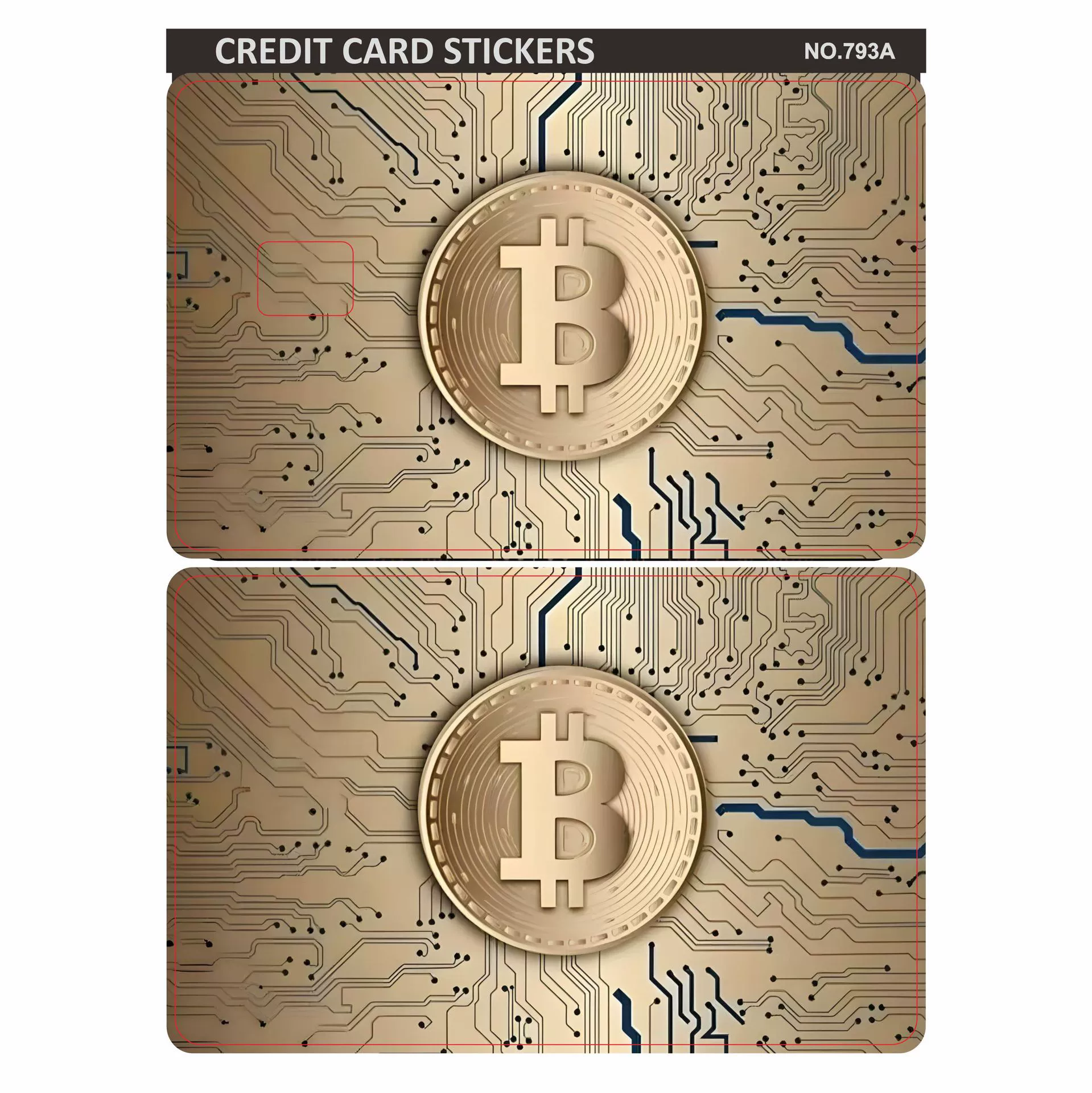 Cross-border new front and back 2-piece set Bitcoin series decorative credit card skin sticker card sticker creative 2025