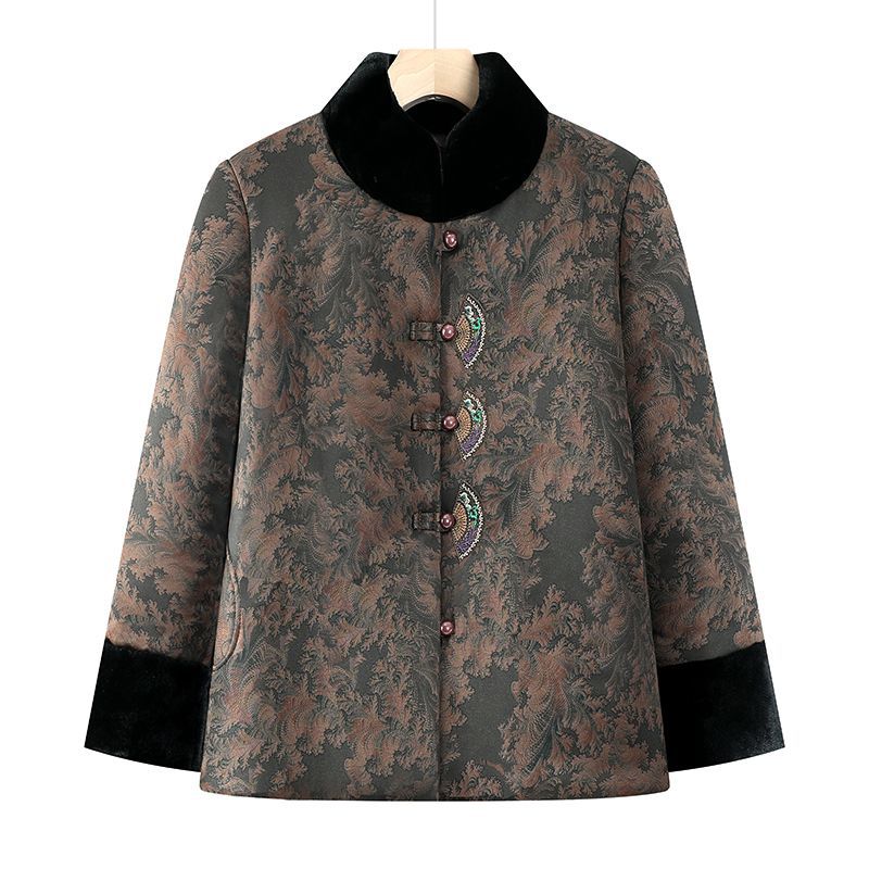 老年人棉袄女款奶奶冬装棉衣老太太立领棉服妈妈唐装外套加绒加厚