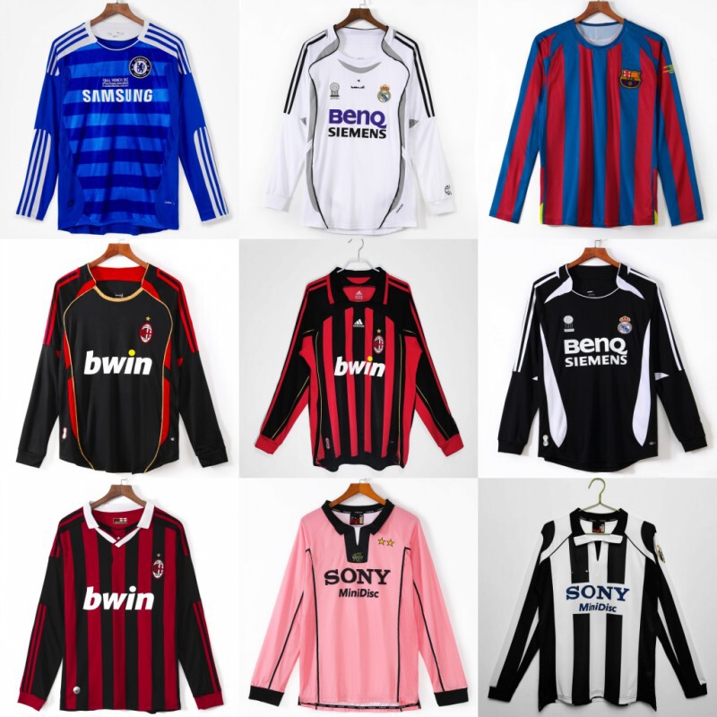 Long-Sleeved Series Retro Football Uniforms Long-Sleeved Real Madrid Jerseys Juventus Retro Real Madrid Home and Away Jerseys Classic Wear Long-Sleeved Series Retro Football Uniforms Long-Sleeved Real Madrid Jerseys Juventus Retro Real Madrid Home and Away Jerseys Classic Wear