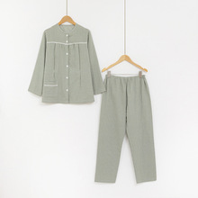 日式无印月子服产后产妇春夏薄款全棉纱布哺乳服孕妇纯棉睡衣