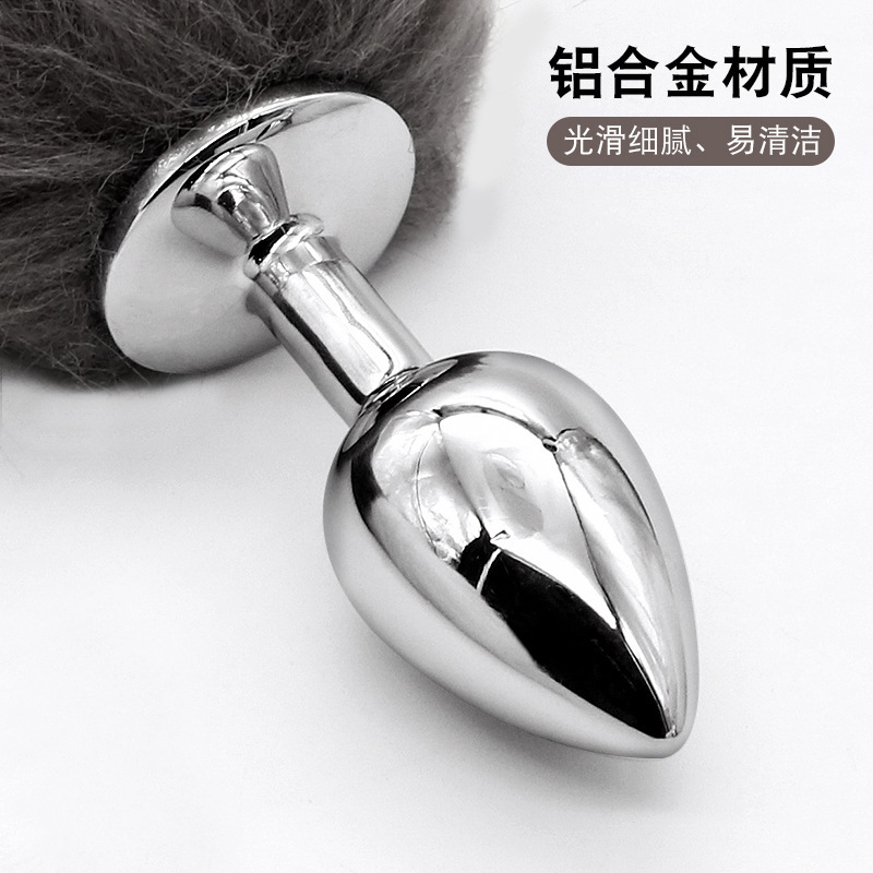 Direct selling female sex tools Women with fox tail metal back court sex supplies tool men's anal plug 2