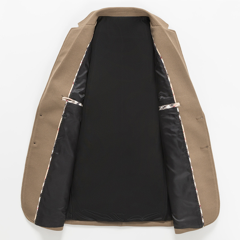 Chaqueta de Traje Casual para Hombre, Primavera-Otoño 2025, Estilo Waffle, Traje de Negocios, Versátil, Resistente a las Arrugas