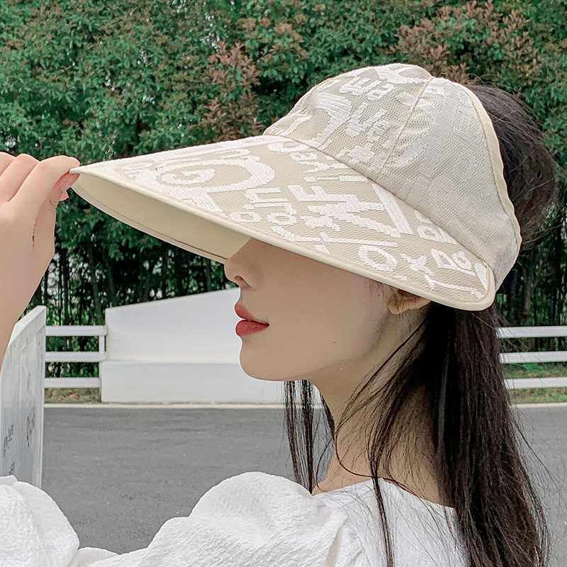 2024 Spring/summer New Lace Empty Top Hat Women's Hat Outdoor Outgoing Sunshade Hat Thin Fashion Casual Simple Versatile Sun Hat_voghion.com