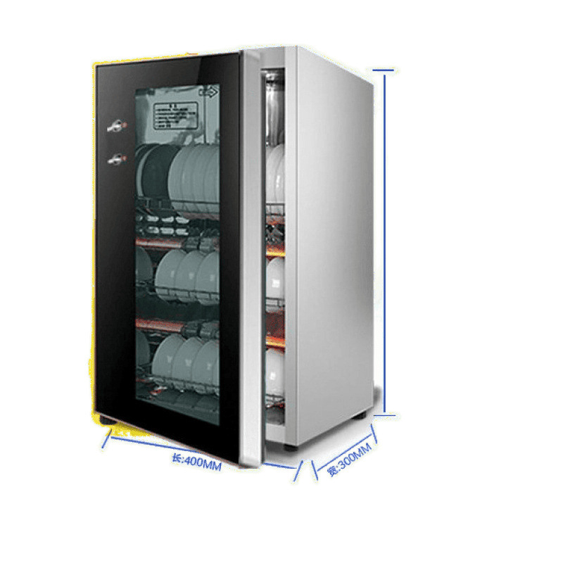 Gabinete de desinfección para uso doméstico, pequeño gabinete comercial vertical de doble puerta de acero inoxidable para esterilización a alta temperatura. image 6
