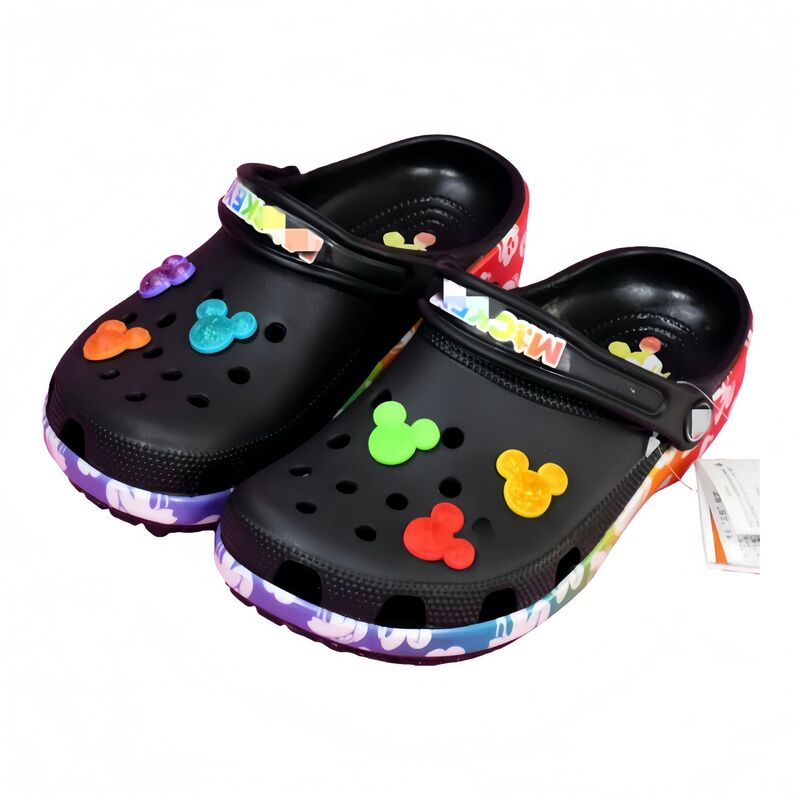 Kajia's 26Th Anniversary New Mickey Mouse Collaboration Unisex Couple's Clogs Beach Shoes Closed-Toe Cartoon Style Breathable Non-Slip