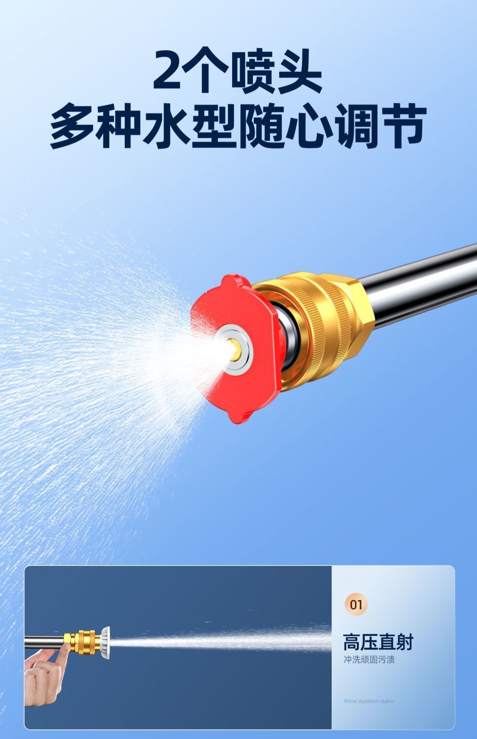 High-Power Cordless Car Washer with Powerful Lithium Battery, Rechargeable High-Pressure Car Wash Water Gun for Watering Plants and Cleaning
