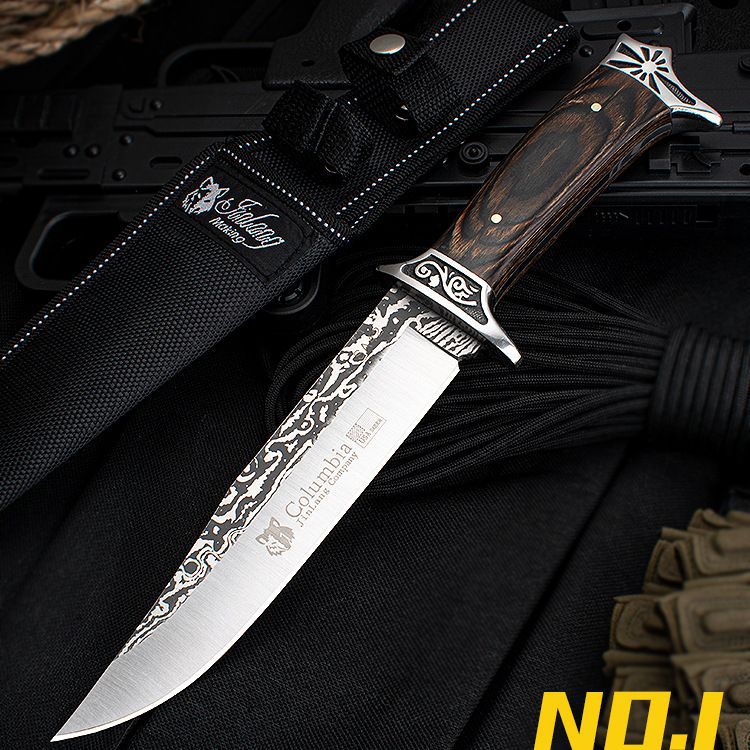 户外直刀瑞士刀户外登山生存进口手工便携式求生刀具手把刀具露营