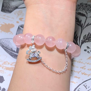 14K Gold-Plated Color-Preserving Crystal DIY Accessories Year of the Horse Zodiac Horse Pendant Chain Spacer Beads Bracelet Necklace Beaded Accessories