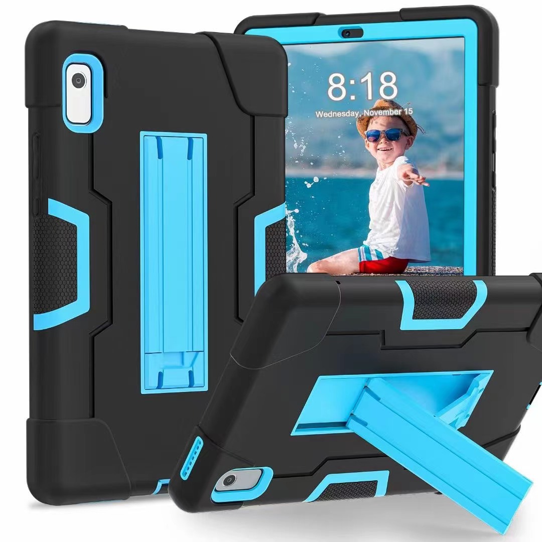 Aplicable a 2023 Nuevo Lenovo M9 funda protectora de tableta a prueba de tres M8 soporte de silicona todo incluido Funda protectora resistente a caídas para niños