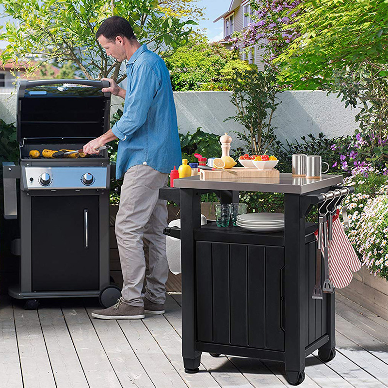 Keyong barbacoa servicio coche estilo europeo y americano picnic al aire libre estufa móvil barbacoa comedor Coche