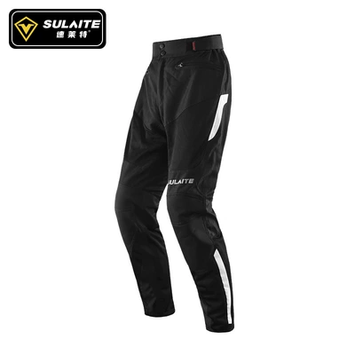 Motorcycle Safety Supplies – Motorcycle Summer Riding Pants for Men - summer-white-mesh-breathabledrop-resistantwith-ce-protective-gear-s