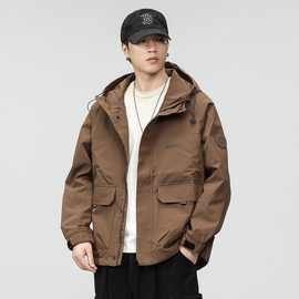 美式休闲户外外套男春秋潮牌男士工装夹克秋季2025新款上衣冲锋衣