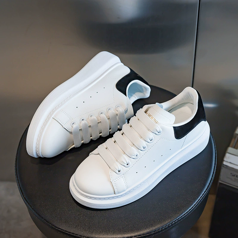 White shoes, footwear, universal breathable sneakers platform for leisure, trend of season, Korean style