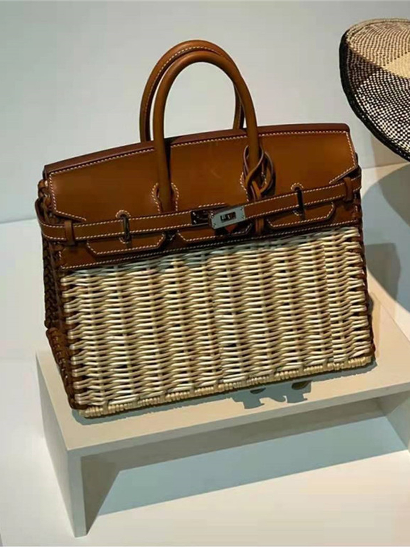 Bolso de Mano de Ratán, Tejido, para Uso Diario
