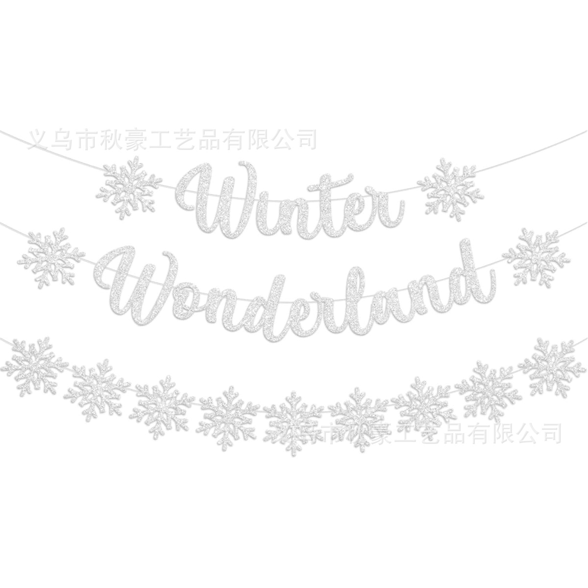 2024 nueva decoración de fiesta de Navidad de plata de nieve invierno pancarta de fiesta de Wonderland tema