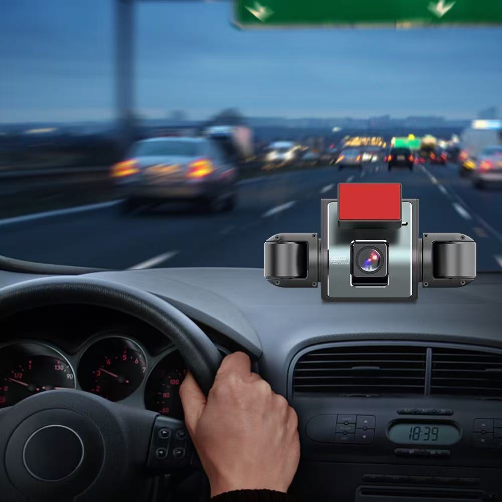 Cross-Border New Model Four-Lens Dash Cam That Records Both Inside and Outside the Car, with High-Definition Night Vision and Wide-Angle Reversing Images