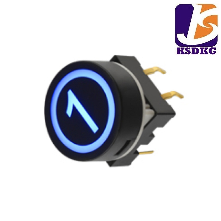 圆形数码设备按键开关自复位开关 六脚插件 带LED灯轻触开关