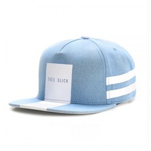 遮阳太阳帽外贸新款 TRES SLICK CAP 蓝色平檐帽 分销一件代发