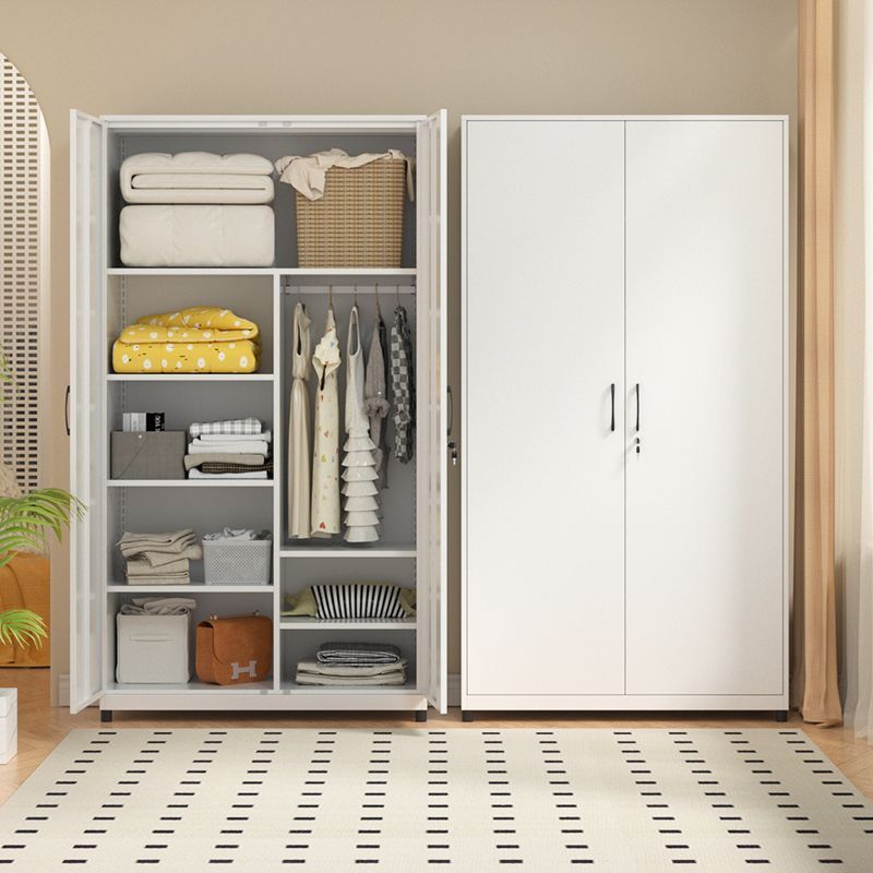 Steel Wardrobe Sun Protection and Moisture-Proof Balcony Cabinet Home Storage Cabinet Door Corridor Storage Cabinet with Lock Iron Wardrobe