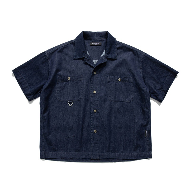 Camicia vintage in jeans da uomo stile americano retrò_voghion.com