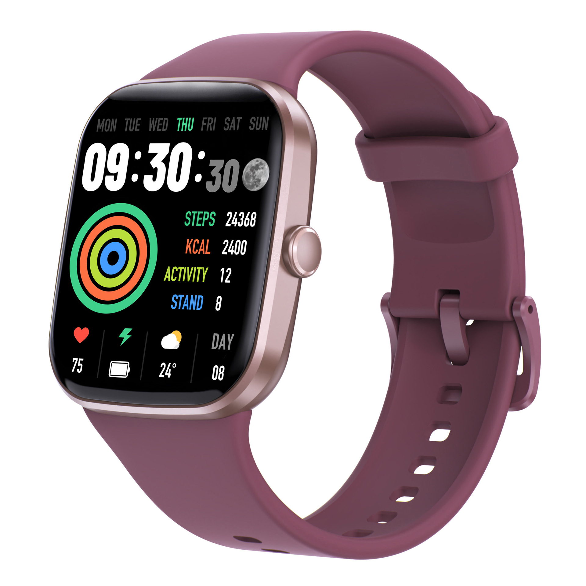 Reloj Q32 con pantalla grande y llamadas por Bluetooth, monitorización de frecuencia cardíaca y oxígeno en sangre, monitorización de la salud femenina, resistente al agua 3ATM, batería de larga duración con Bluetooth