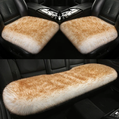 Car Seat Cushion Winter Plush Wool pad - bright-two-color-platinum-tip-standard-version