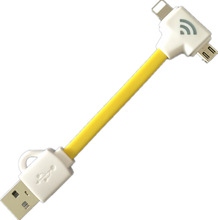 钥匙扣便携二合一拖二手机充电数据线带指示灯变灯礼品充电线