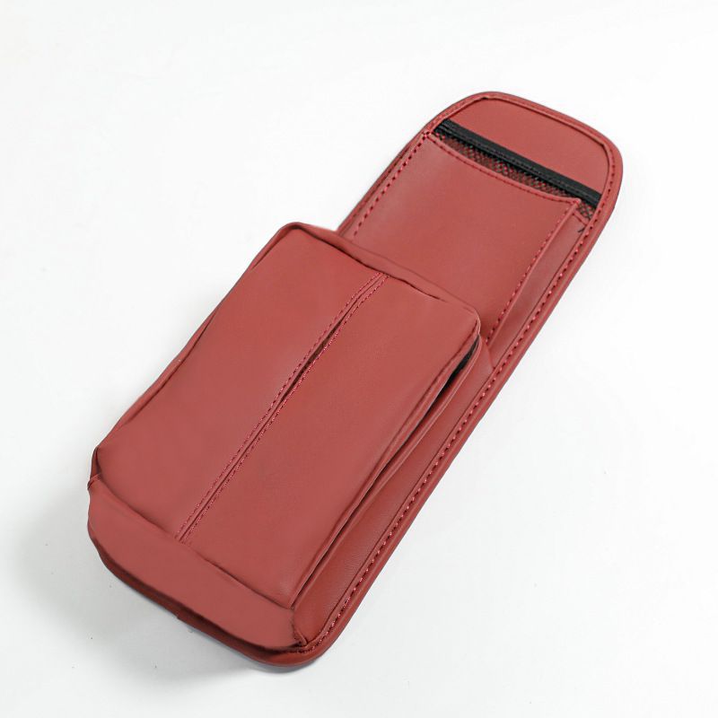 Asiento de coche bolsa de almacenamiento lateral colgando bolsa de cuero ins multifuncional caja de pañuelos de coche caja de almacenamiento de coche