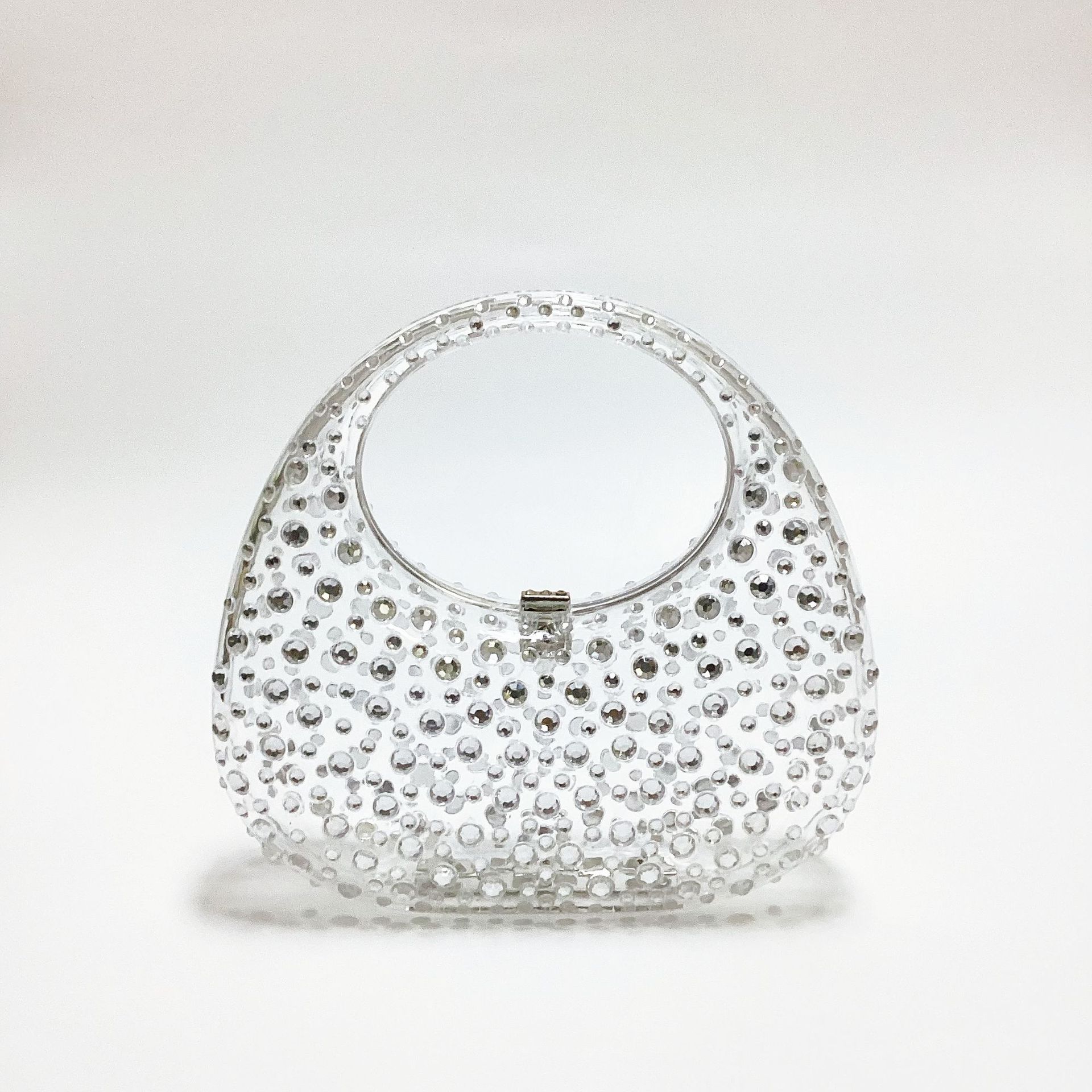Business, Party, Shopping Occasion Women's Small Acrylic Solid Color Elegant Round Lock Clasp Underarm Bag