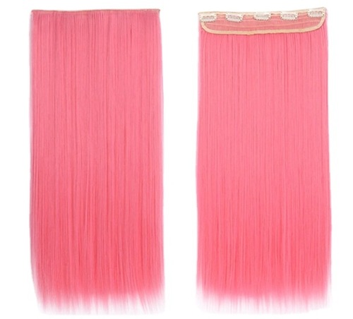 Colored wig piece 5-card hair extension piece one-piece thickened straight hair five-clip hair curtain European and American chemical fiber pad hair piece