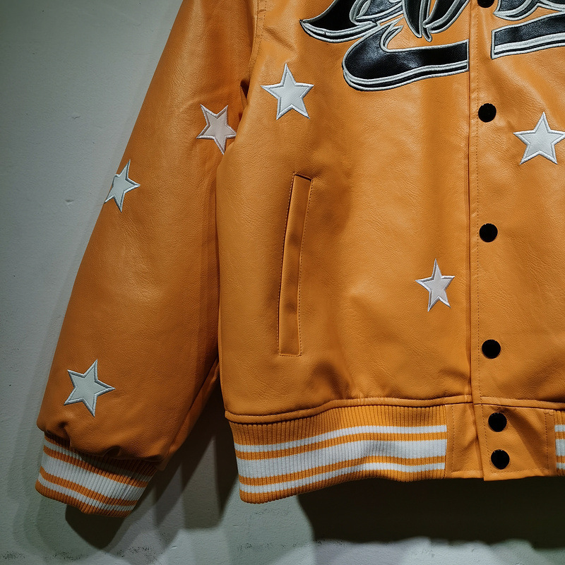 Hell Star Jacket Avirex 共同50周年記念限定版レトロトレンドジャケット バイク刺繍レザージャケット|undefined