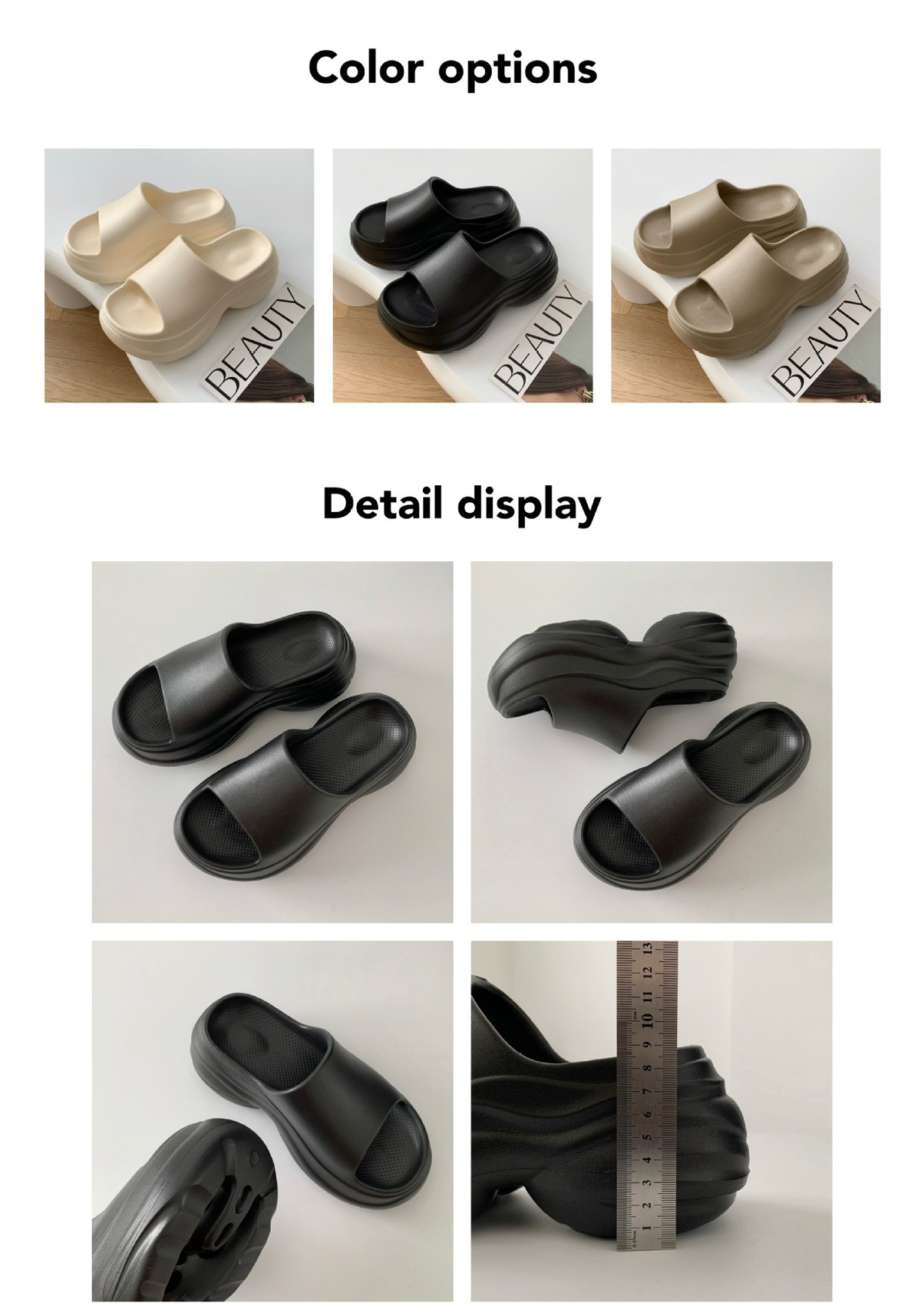 Women's Summer Slippers EVA Non-Slip Thick Soled Height Increasing Fashionable Versatile Home Wear High-End_vogvips.com